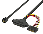 HD Mini SAS SFF-8643转U.2 SFF-8639带耳朵高速线